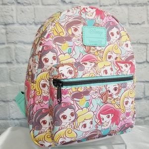 Loungefly Princesses Chibi Character Disney Mini Backpack Bag New